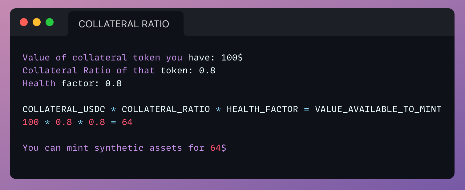 horizontal Collateral ratios example